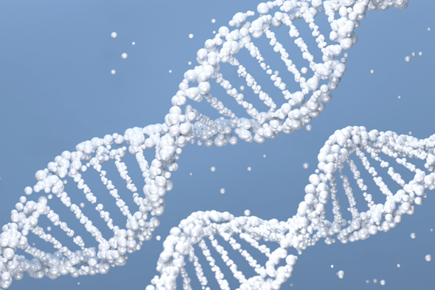 Weiße Doppelhelix auf blauem Hintergrund